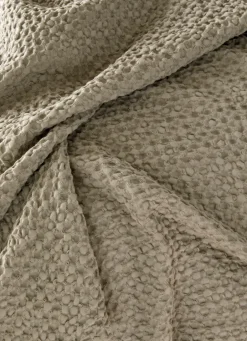 Online Bouchara JETÉ DE LIT EN COTON LAVÉ NID D'ABEILLE SAUGE