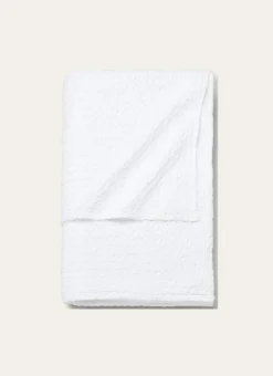 Sale Bouchara JETÉ DE LIT EN COTON LAVÉ NID D'ABEILLE BLANC