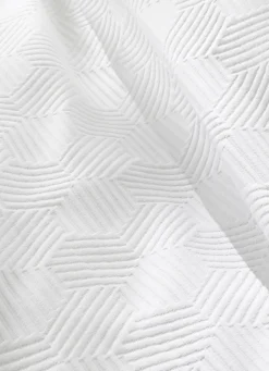 Sale Bouchara JETÉ DE LIT JACQUARD EN COTON MOTIFS GÉOMÉTRIQUE BLANC