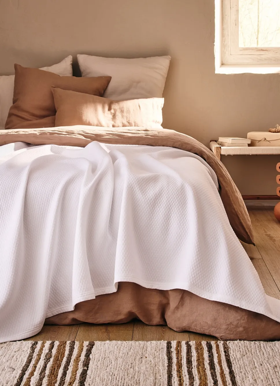 Online Bouchara JETÉ DE LIT JACQUARD EN COTON LUMEL BLANC