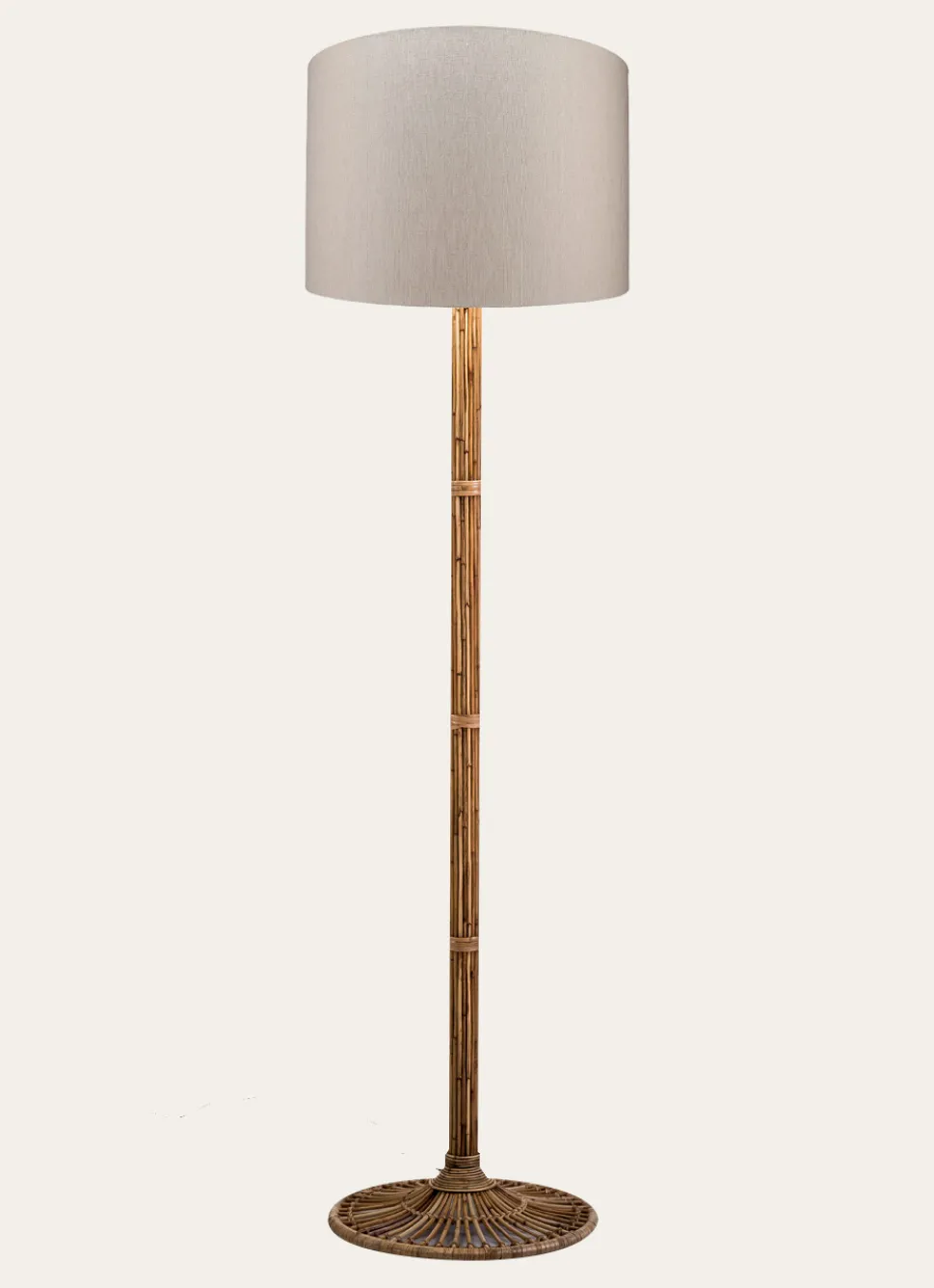 Sale Bouchara LAMPADAIRE PIED EN BOIS TRAVAILLÉ BOIS BEIGE/ IVOIRE
