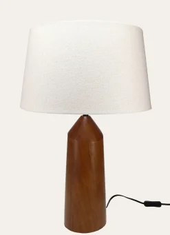 Online Bouchara LAMPE À POSER BURO BOIS MARRON/ÉCRU