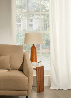 Online Bouchara LAMPE À POSER BURO BOIS MARRON/ÉCRU