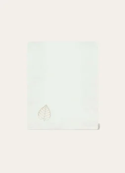 Clearance Bouchara LANGE UNI EN GAZE DE COTON BRODERIE FEUILLE LAIT