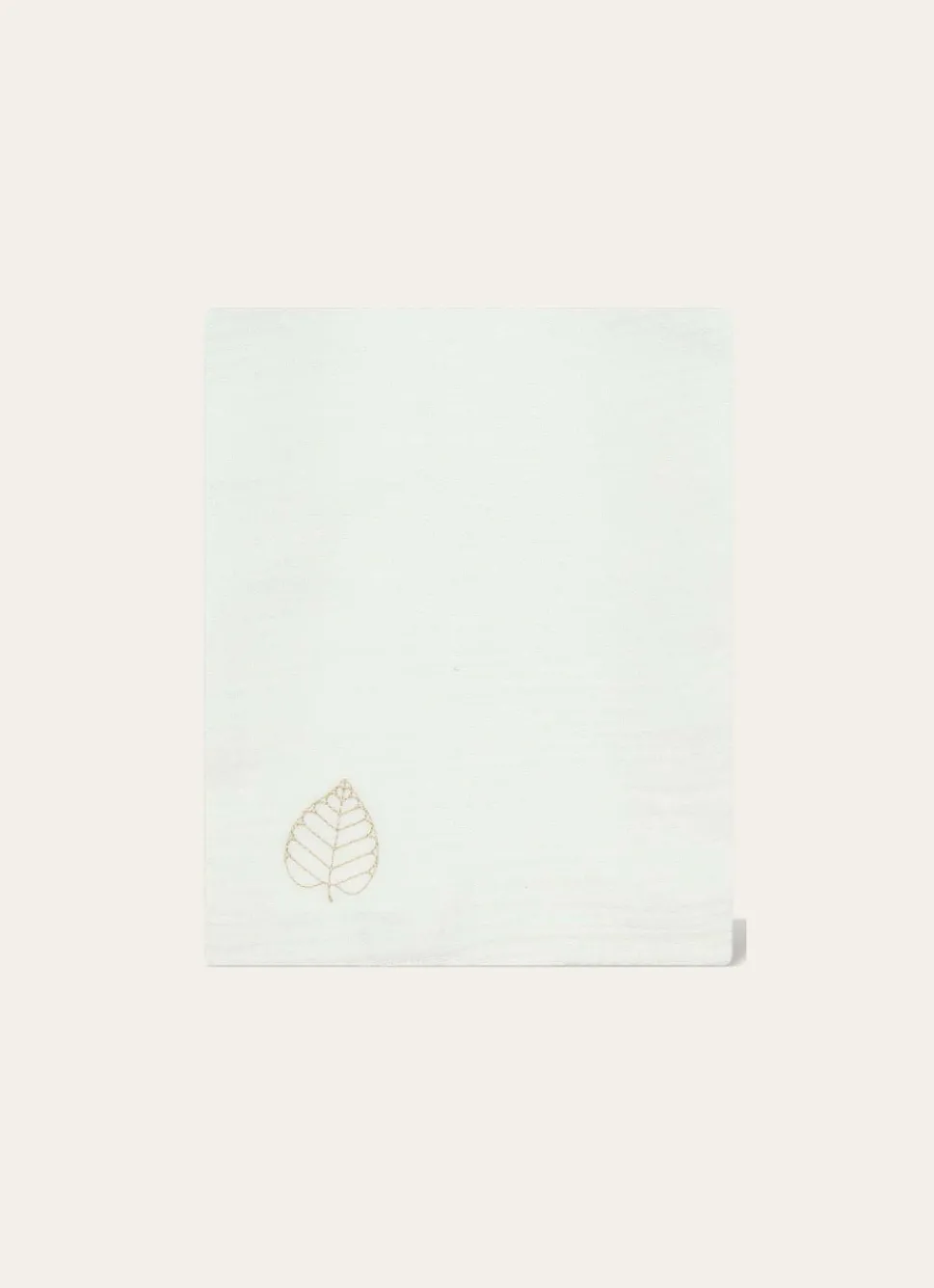 Clearance Bouchara LANGE UNI EN GAZE DE COTON BRODERIE FEUILLE LAIT