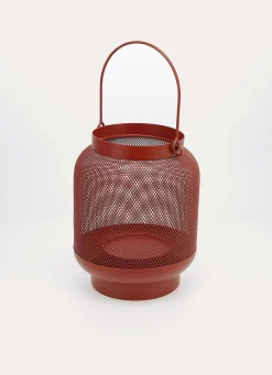 Outlet Bouchara LANTERNE EN MÉTAL PERFORÉ ROUGE FONCE