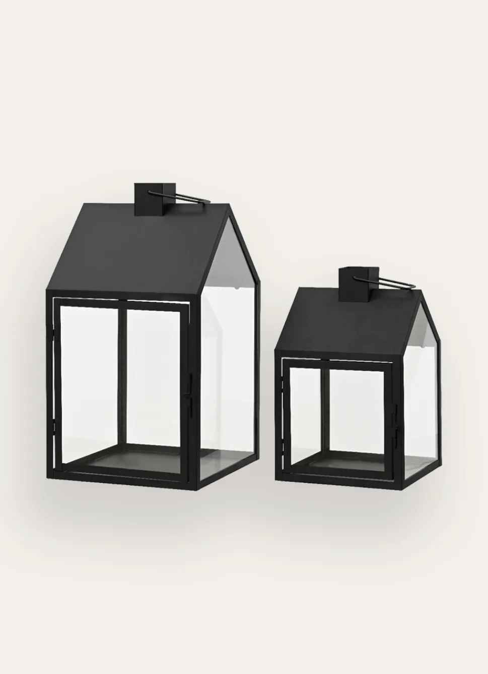 Best Bouchara LANTERNE MAISON EN VERRE ET MÉTAL TRANSPARENT/NOIR