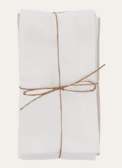 Clearance Bouchara LOT 4 SERVIETTES EN COTON BLANC/BEIGE