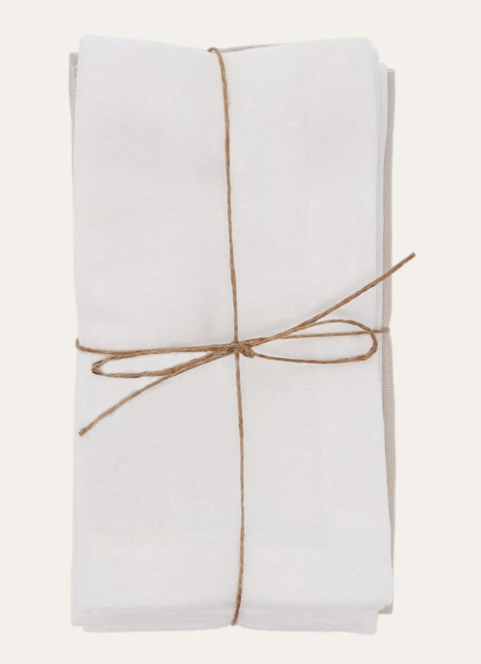 Clearance Bouchara LOT 4 SERVIETTES EN COTON BLANC/BEIGE