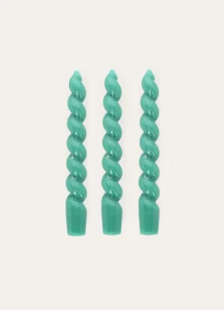 Outlet Bouchara LOT DE 3 BOUGIES TORSADÉES TURQUOISE