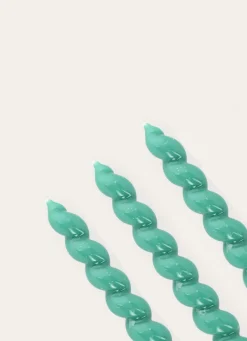 Outlet Bouchara LOT DE 3 BOUGIES TORSADÉES TURQUOISE