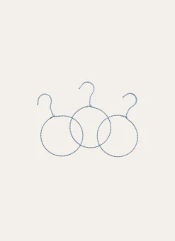 Hot Bouchara LOT DE 3 CINTRES RONDS EN CORDE MOTIF ZIG ZAG BLEU