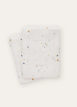 Hot Bouchara LOT DE 2 LANGES ÉTOILES EN GAZE DE COTON ÉCRU