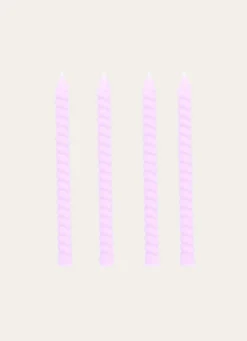 Discount Bouchara LOT DE 4 MINI BOUGIES TORSADÉES LILAS