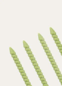 Hot Bouchara LOT DE 4 MINI BOUGIES TORSADÉES VERT