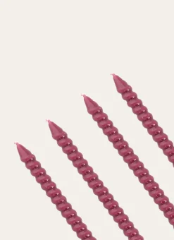 Hot Bouchara LOT DE 4 MINI BOUGIES TORSADÉES FRAMBOISE