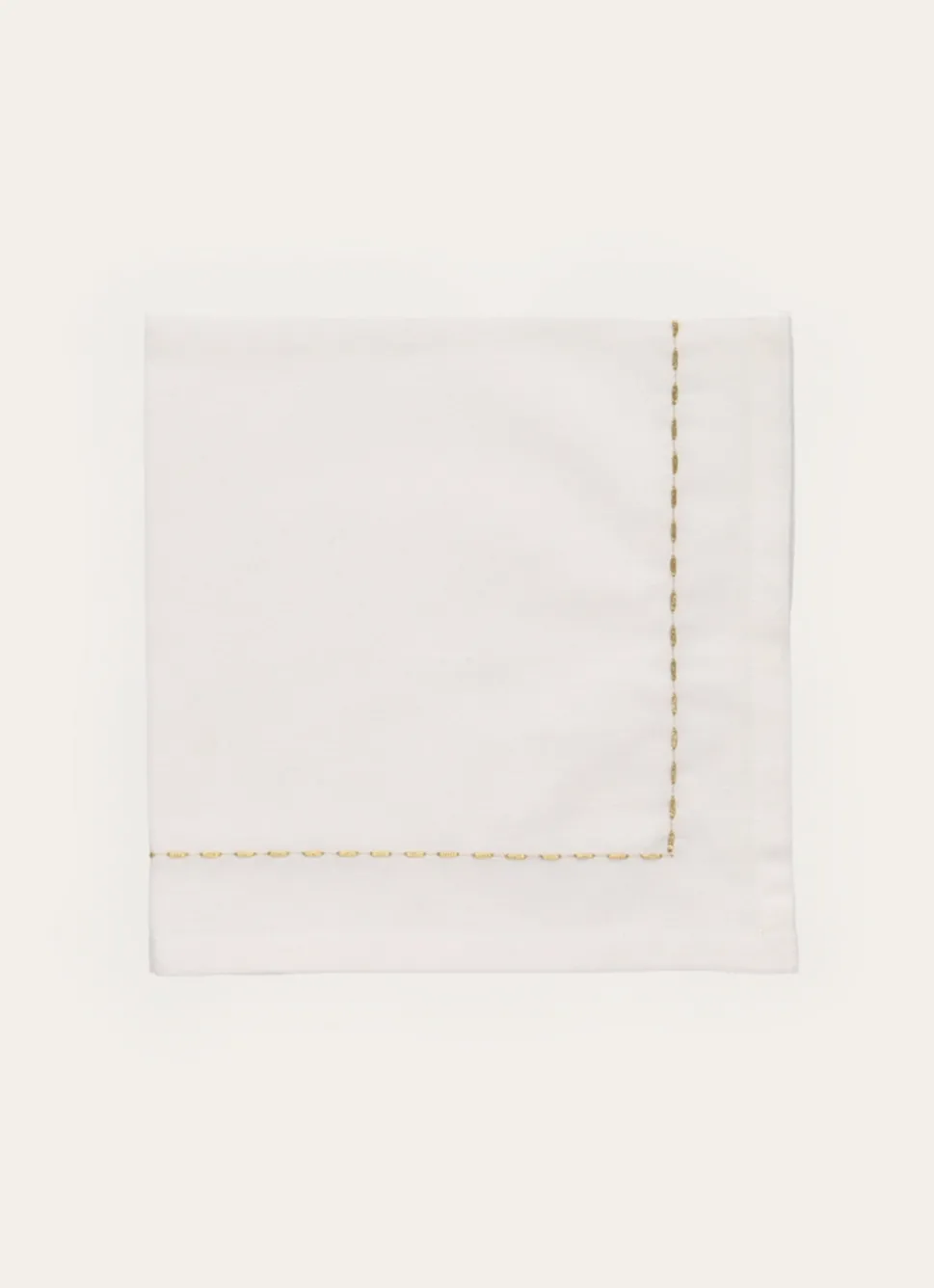 New Bouchara LOT DE 2 SERVIETTES DE TABLE BRODÉES FILS DORÉS BLANC