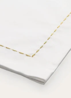 New Bouchara LOT DE 2 SERVIETTES DE TABLE BRODÉES FILS DORÉS BLANC