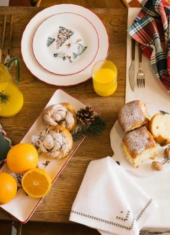 Discount Bouchara LOT DE 2 SERVIETTES DE TABLE EN COTON FLAMMÉ BLANC