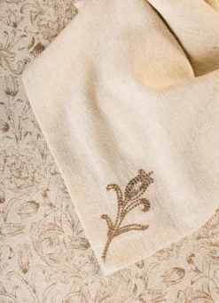 Online Bouchara LOT DE 2 SERVIETTES EN COTON-LIN IMPRIMÉ FLORAL NATUREL