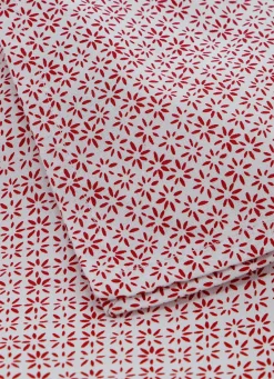 Clearance Bouchara LOT DE 2 SERVIETTES EN COTON MOTIF FANTAISIE BLANC/ROUGE