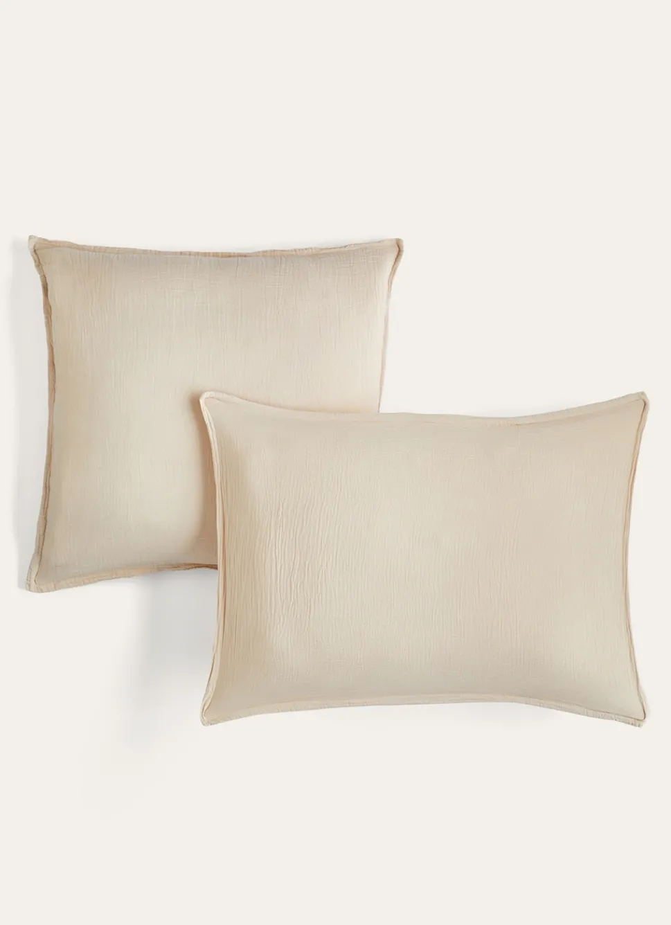 Clearance Bouchara LOT DE 2 TAIES D'OREILLER DOUBLE GAZE DE COTON SABLE