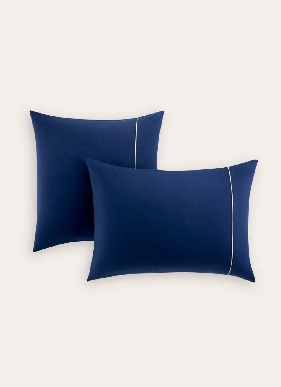 Hot Bouchara LOT DE 2 TAIES D'OREILLER EN FLANELLE UNIE RAGOON BLEU INDIGO