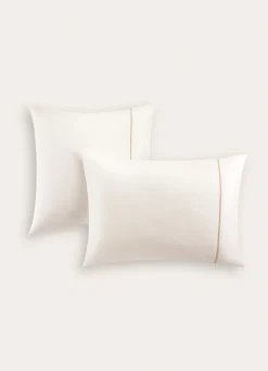 Discount Bouchara LOT DE 2 TAIES D'OREILLER EN FLANELLE UNIE RAGOON IVOIRE