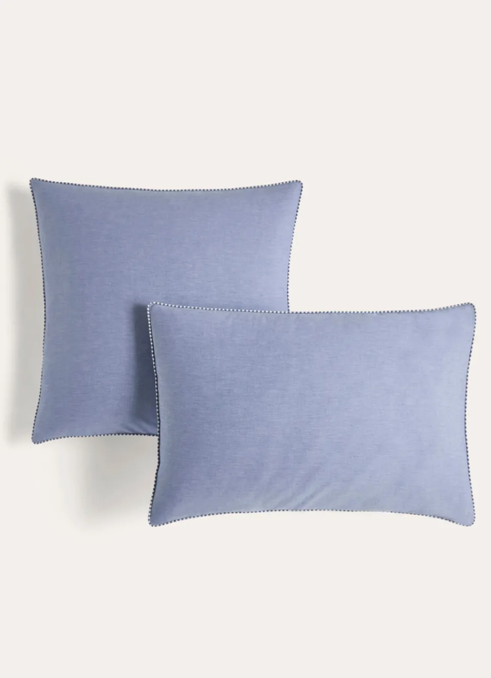 Outlet Bouchara LOT DE 2 TAIES D'OREILLER UNIES CHAMBRAY BLEU
