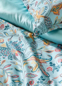 Hot Bouchara LOT DE 2 TAIES EN SATIN MOTIF FLORAL GAIA BLEU