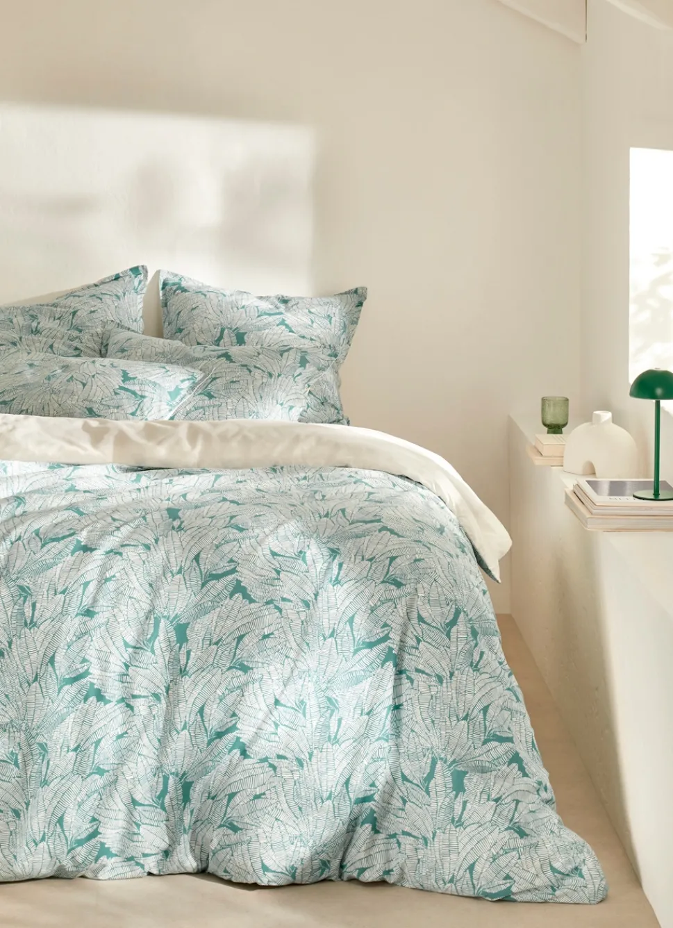 Discount Bouchara LOT DE 2 TAIES IMPRIMÉES FEUILLES EXOTIQUES LAGON