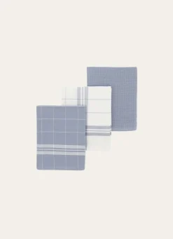 New Bouchara LOT DE 3 TORCHONS EN COTON TOURTERELLE