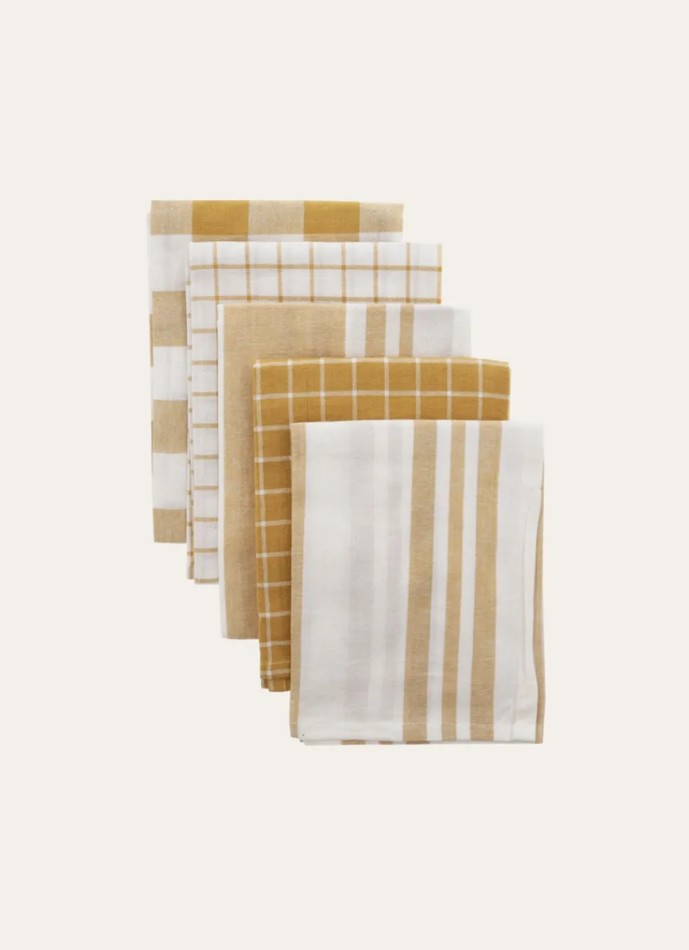 Outlet Bouchara LOT DE 5 TORCHONS EN COTON MOUTARDE