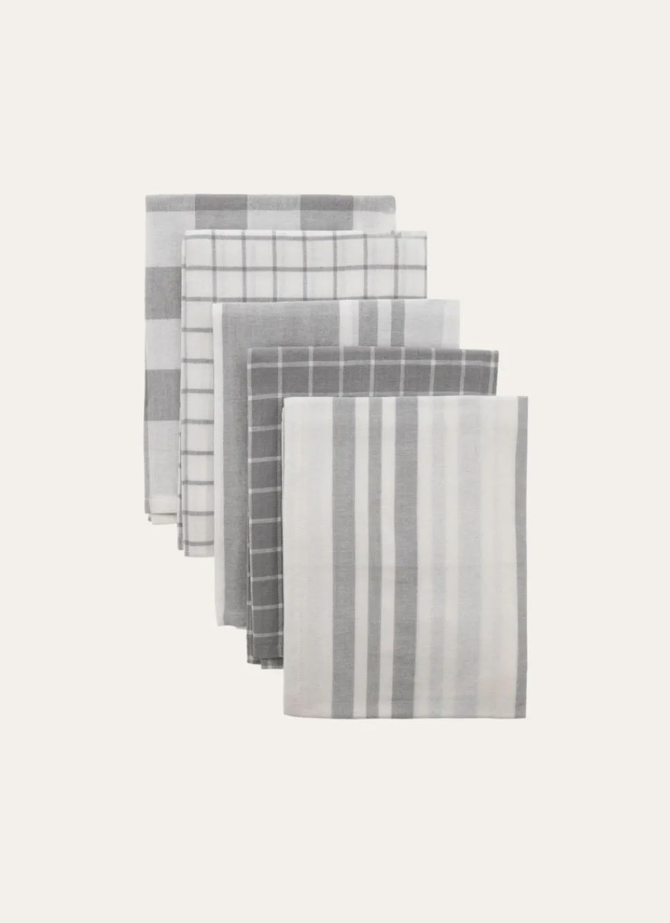 Online Bouchara LOT DE 5 TORCHONS EN COTON GRIS CLAIR