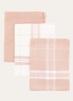 Sale Bouchara LOT DE 3 TORCHONS EN COTON CORAIL