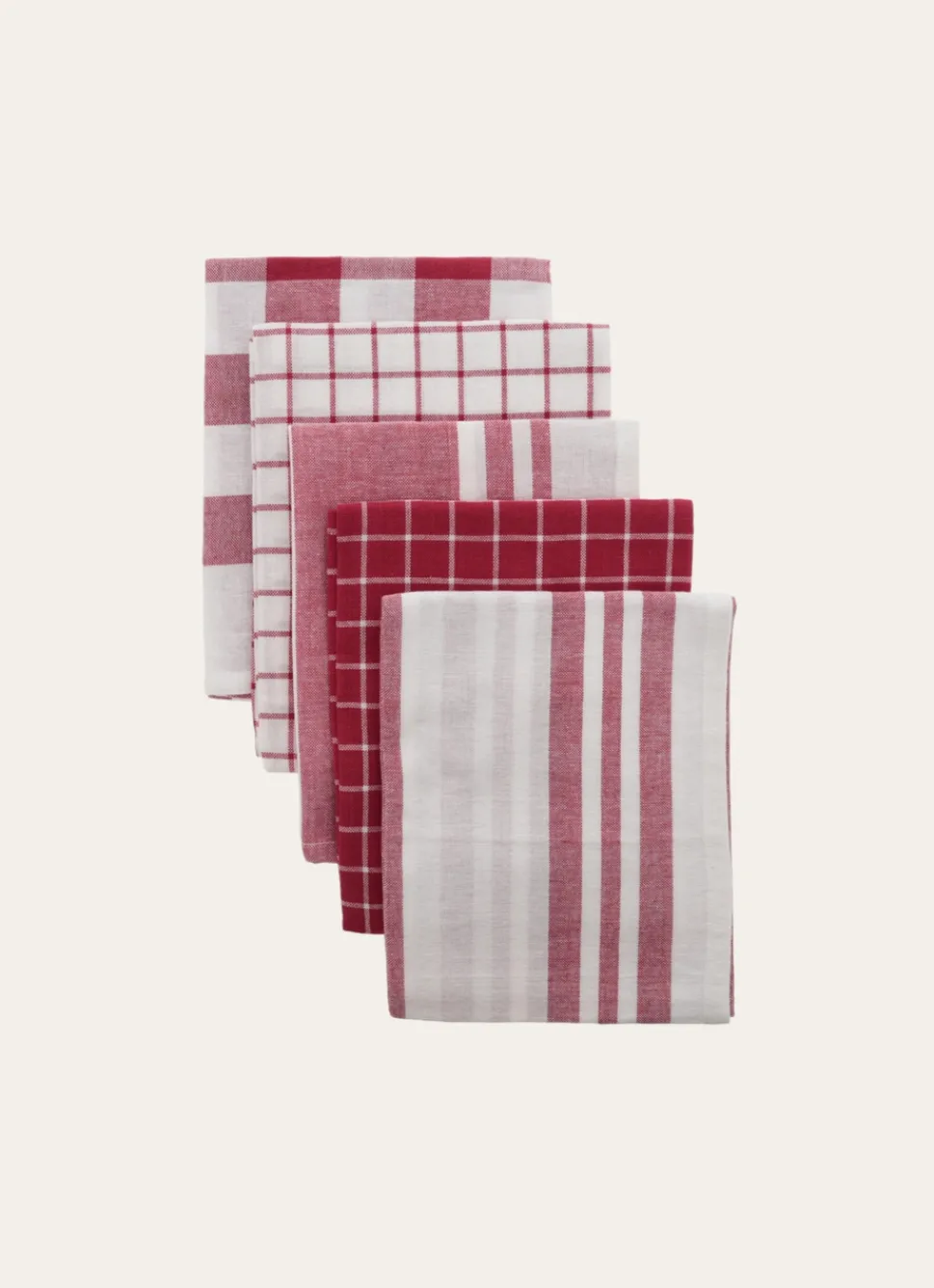 Best Bouchara LOT DE 5 TORCHONS EN COTON rouge