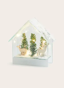 Hot Bouchara MAISON LUMINEUSE AVEC SAPIN ET CERF TRANSPARENT