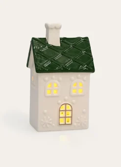 Bouchara MAISON LUMINEUSE EN PORCELAINE VERT FONCÉ