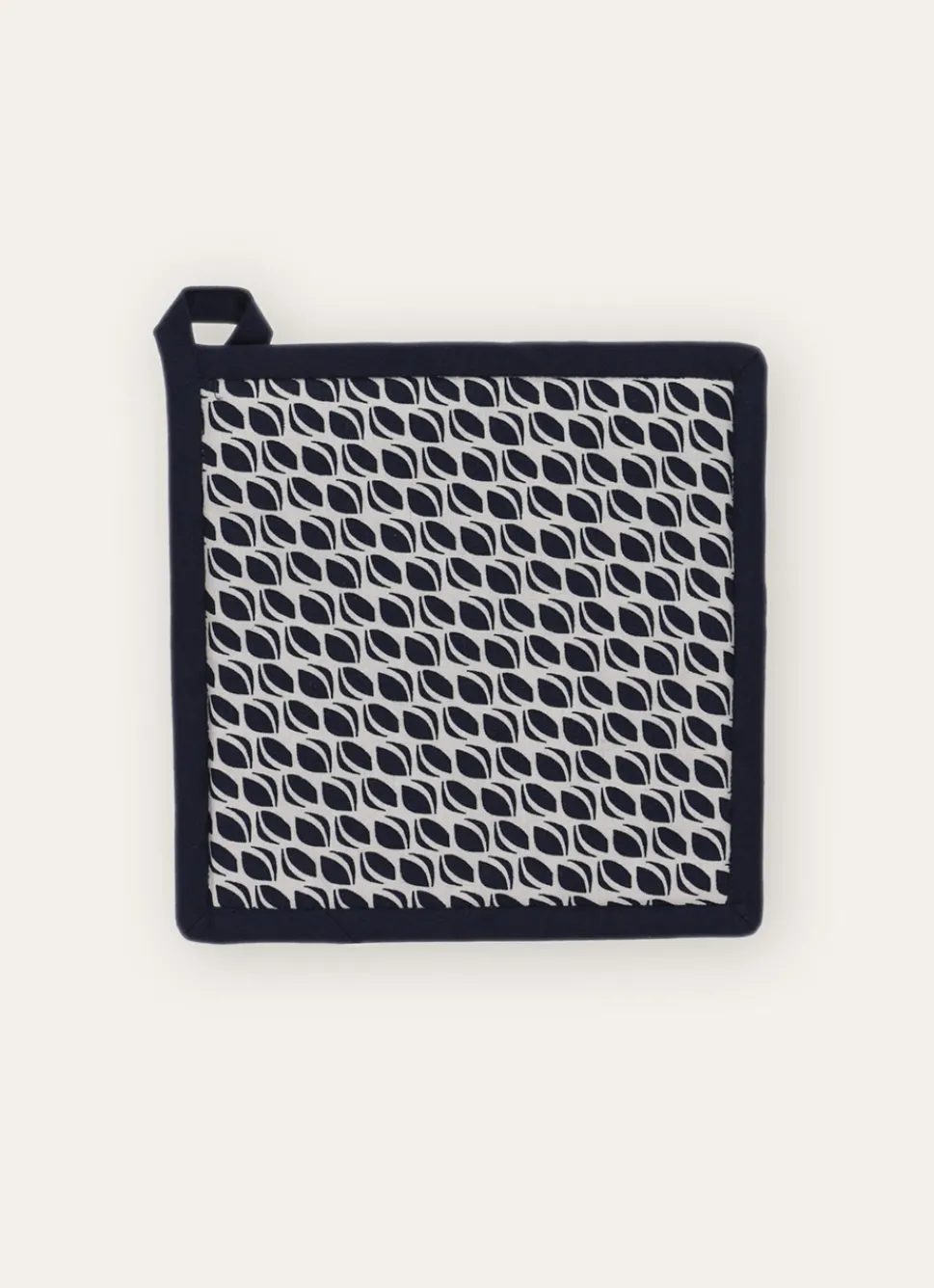 Discount Bouchara MANIQUE DE CUISINE EN COTON IMPRIMÉ BLANC/MARINE