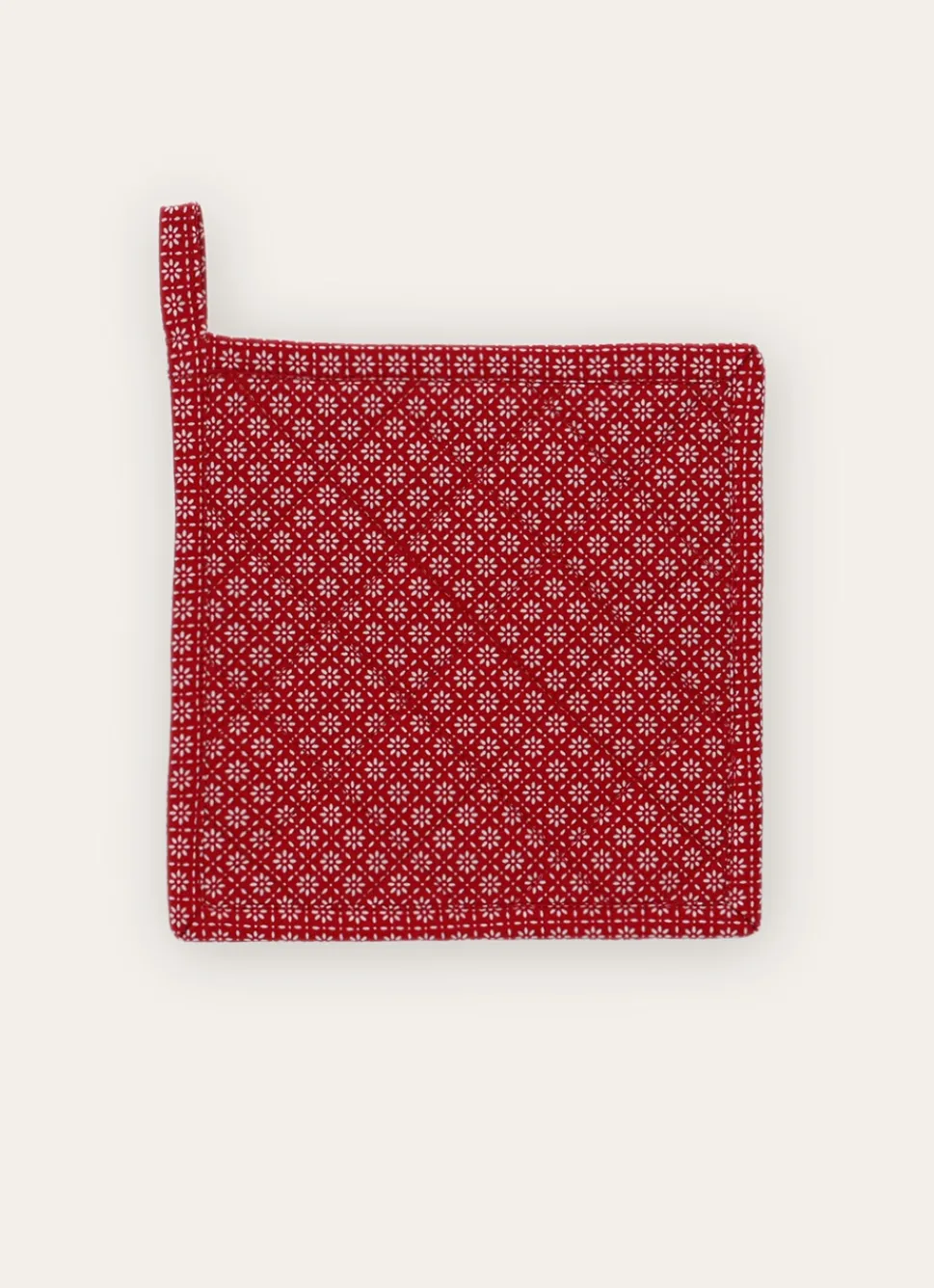 Sale Bouchara MANIQUE EN COTON MOTIF FANTAISIE ROUGE/BLANC