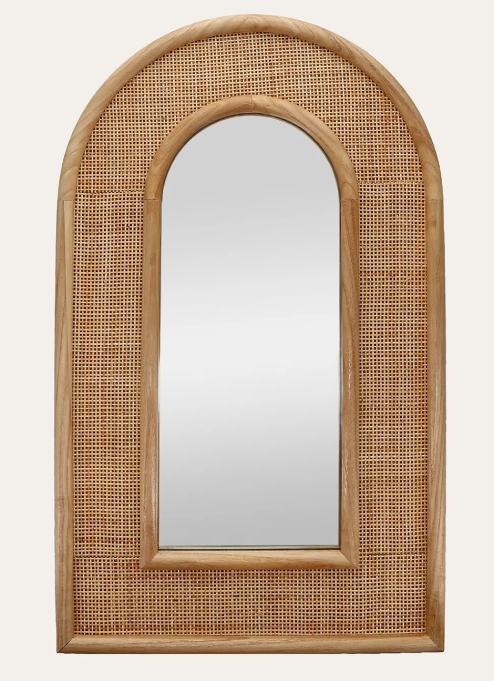Bouchara MIROIR EN ROTIN TISSÉ ARRONDI BOIS