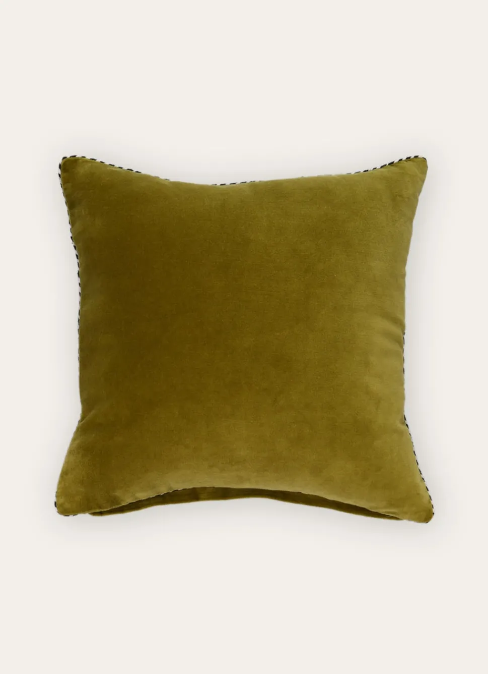 Sale Bouchara MOYEN COUSSIN EN VELOURS AVEC PASSEPOIL RAYÉ VERT ANIS