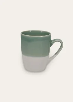 Bouchara MUG EN GRÈS RÉACTIF VERT DE GRIS