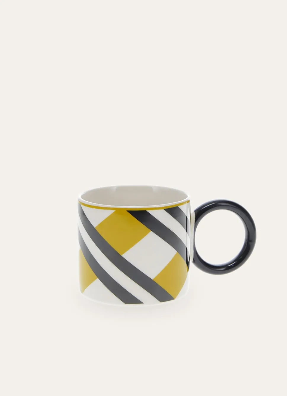 Discount Bouchara MUG STYLE ART DÉCO MOTIFS GRAPHIQUES MOUTARDE