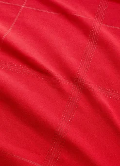 New Bouchara NAPPE À CARREAUX SCINTILLANTS OR ET ARGENT ROUGE