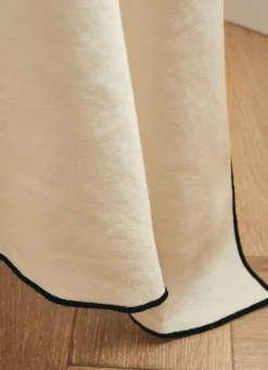 Outlet Bouchara NAPPE COTON LIN FINITION BOURDON LAIT / NOIR