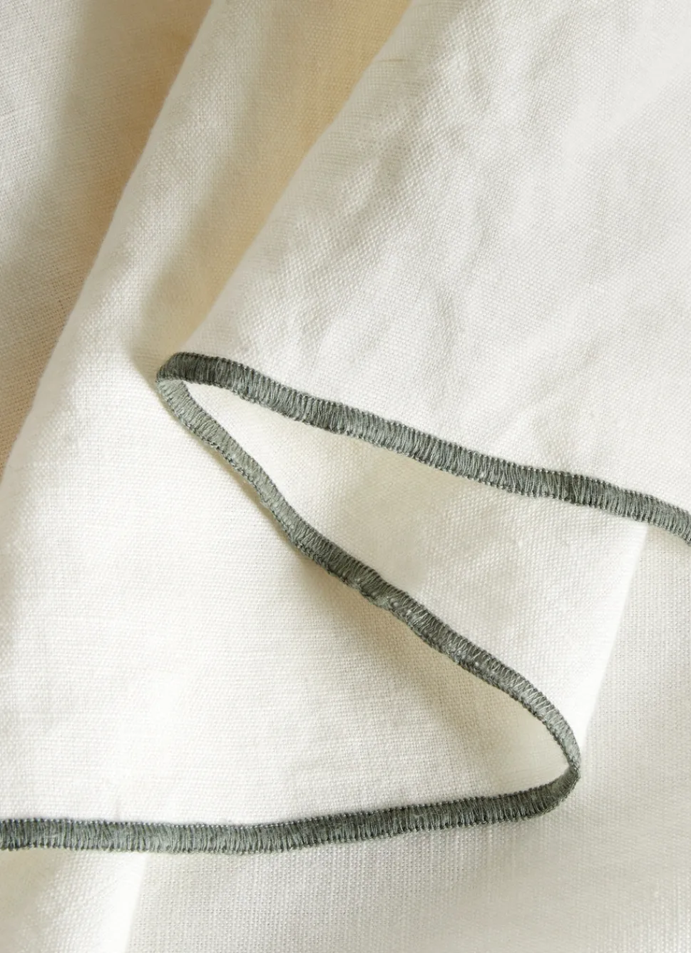 Best Bouchara NAPPE COTON LIN FINITION BOURDON LAIT VERT THYM