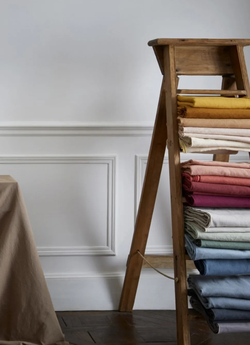 Bouchara NAPPE COTON LIN FINITION BOURDON BLANC / OR