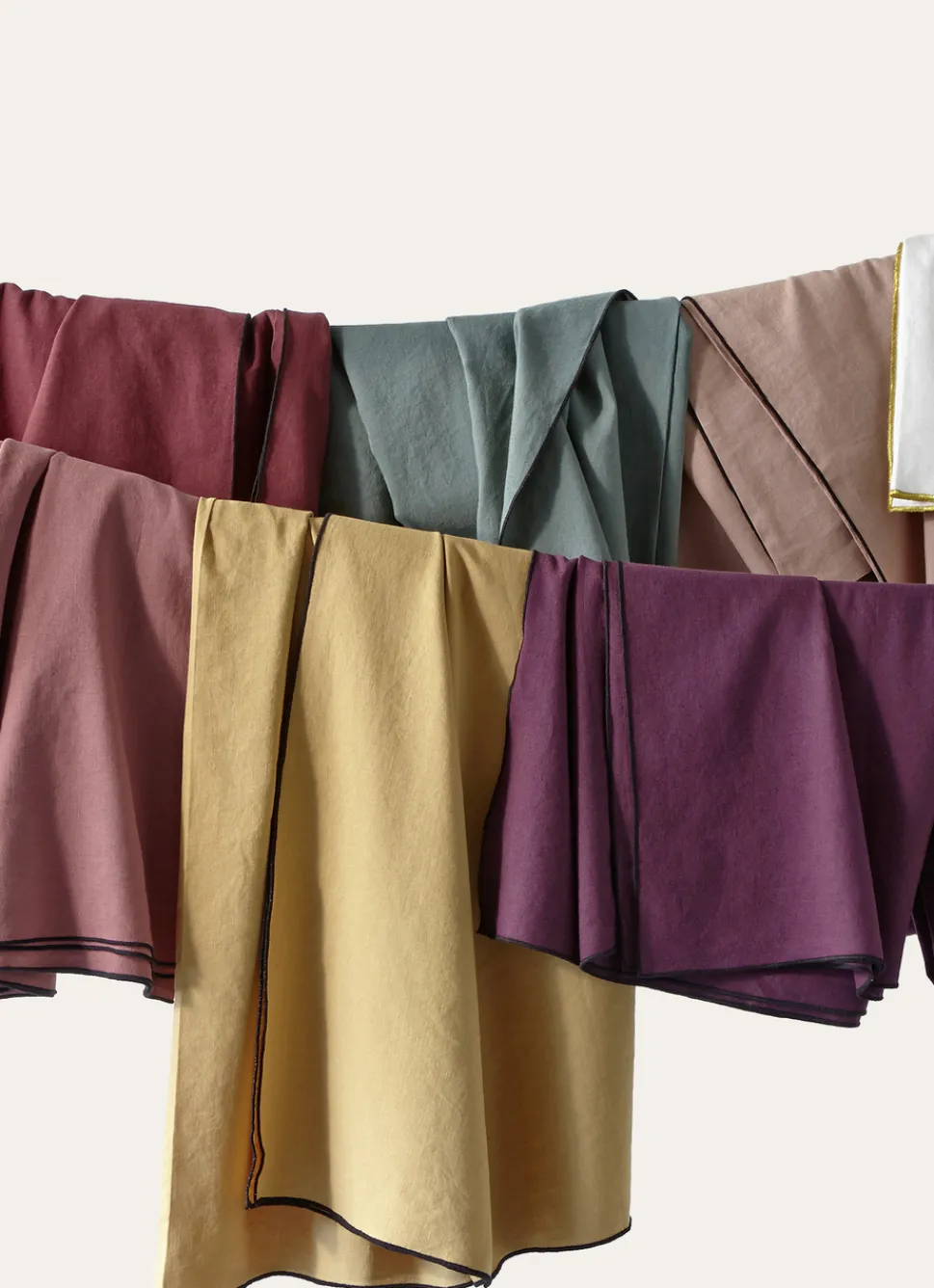 New Bouchara NAPPE COTON LIN FINITION BOURDON ÉCRU / OR