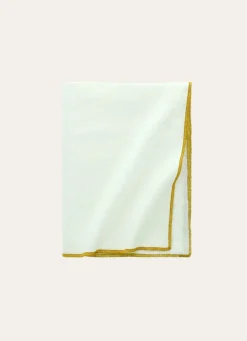 New Bouchara NAPPE COTON LIN FINITION BOURDON ÉCRU / OR